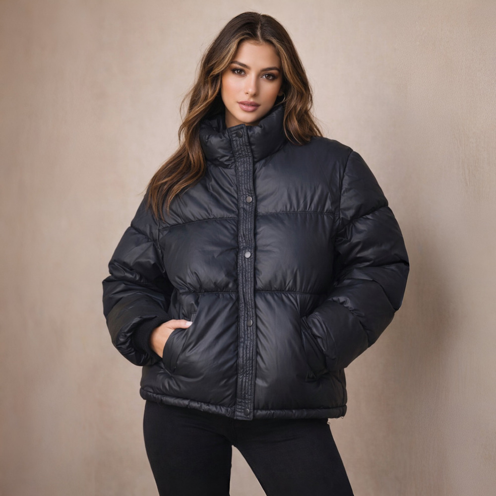 NEW Express Puffer Jacket Black boxy cropped coat
